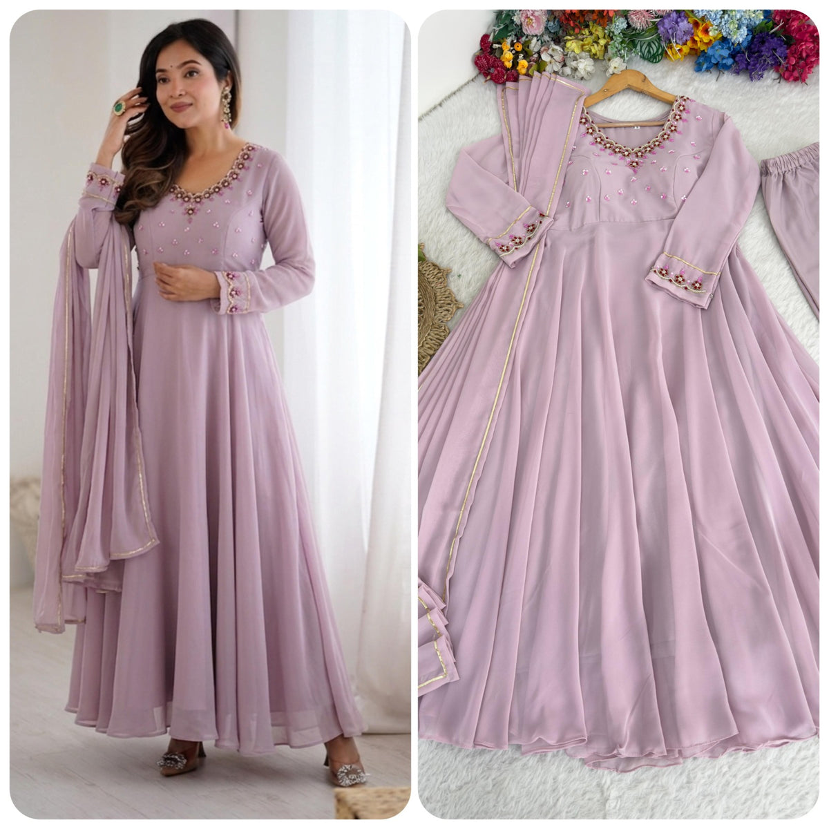 Fox georgette gown