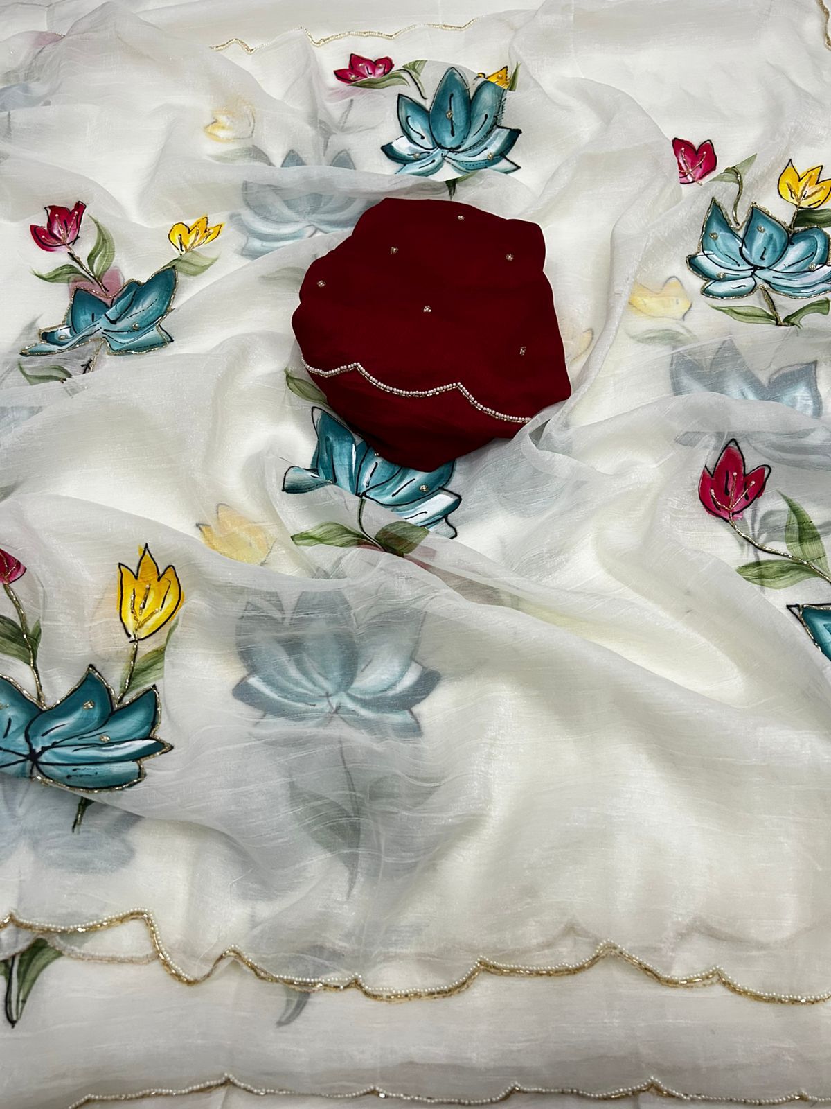Soft organza silk saree ✨