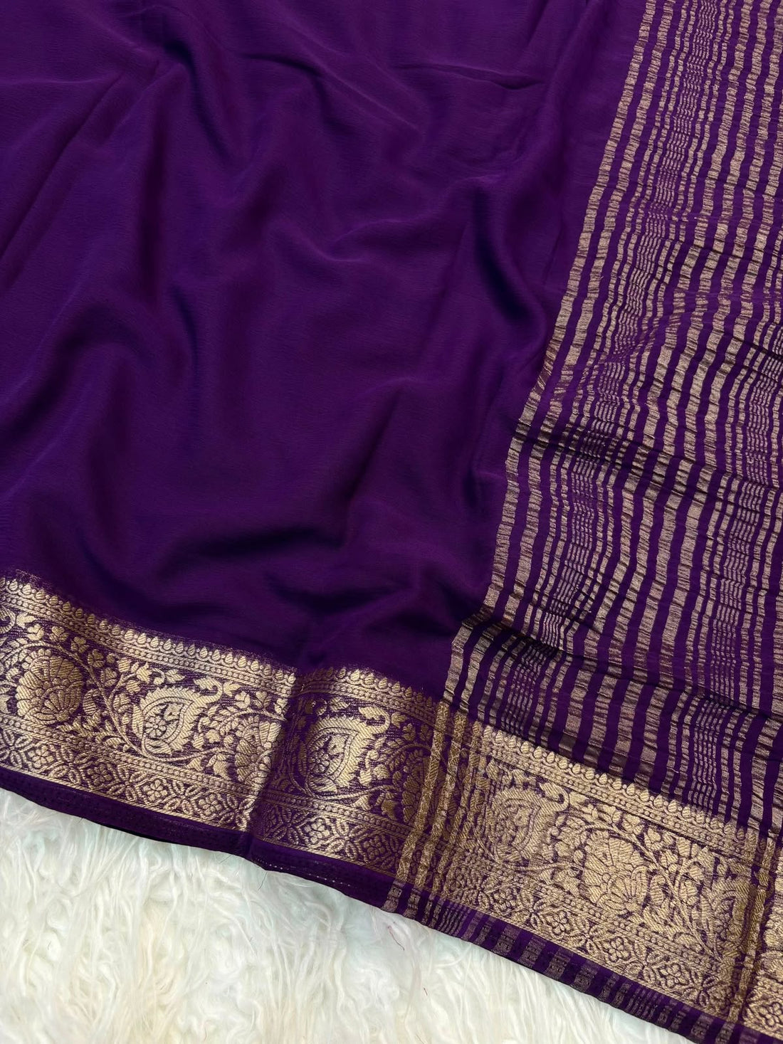 Viscose georgette crape saree✨