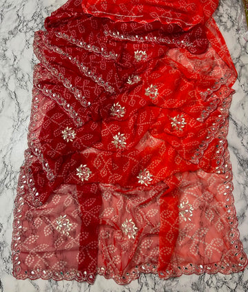 Synthetic georgette handwork saree