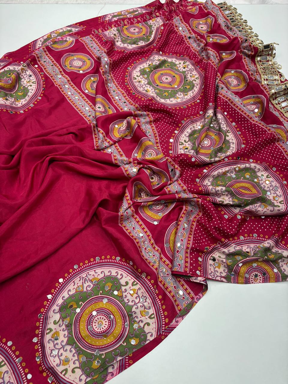 Pure Arjakh Sartin viscous silk saree