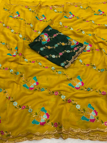 Star georgette designer saree ✨