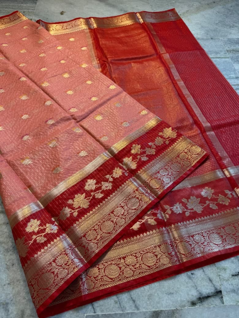 Banarasi Beautiful Check Warm Silk Soft Saree