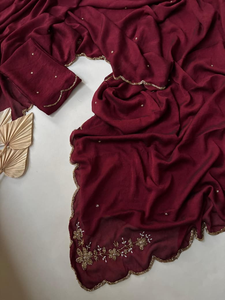 Premium rangoli crush silk designer saree ✨