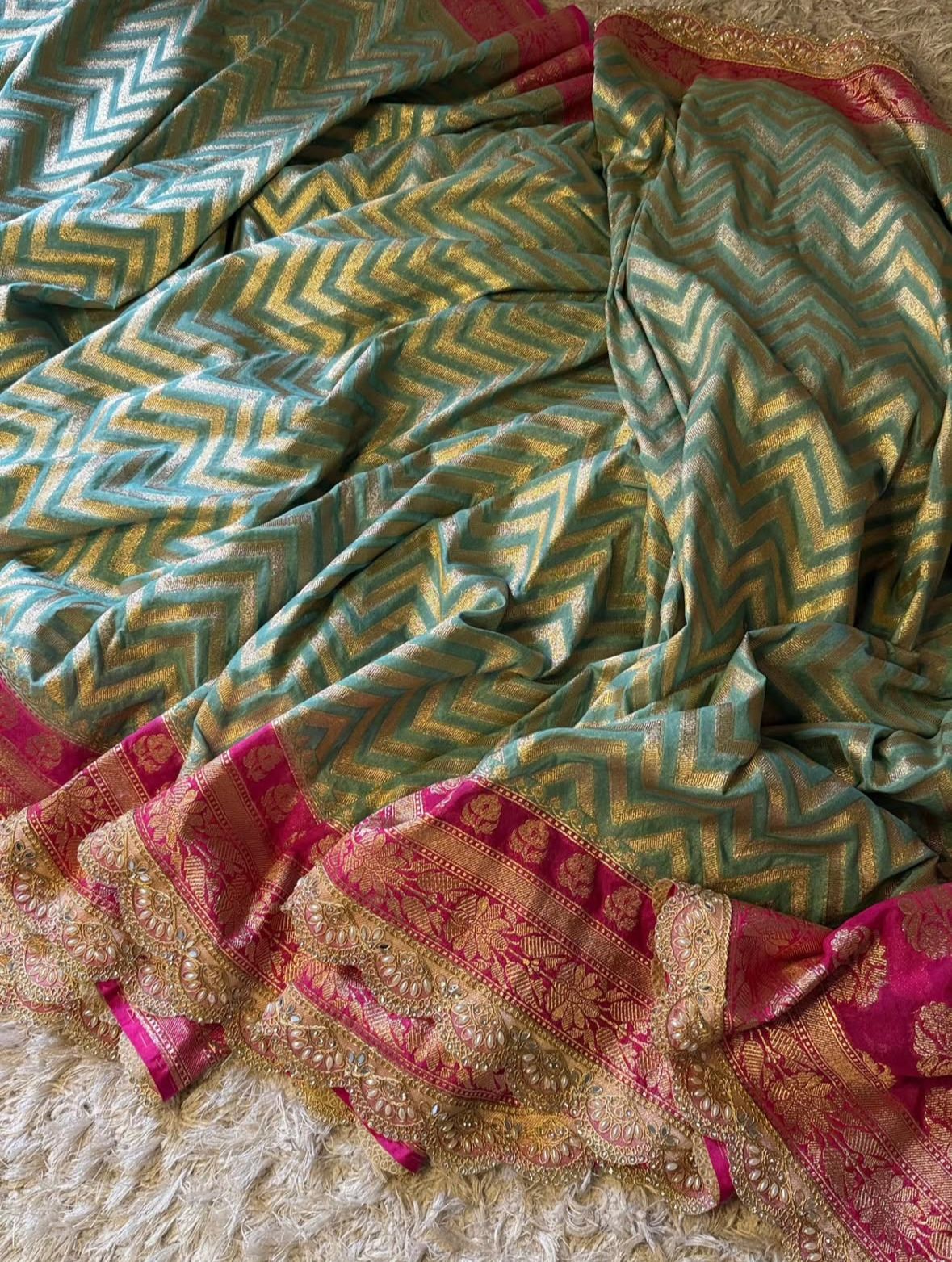 Benaresi khaddi georgette silk saree ✨