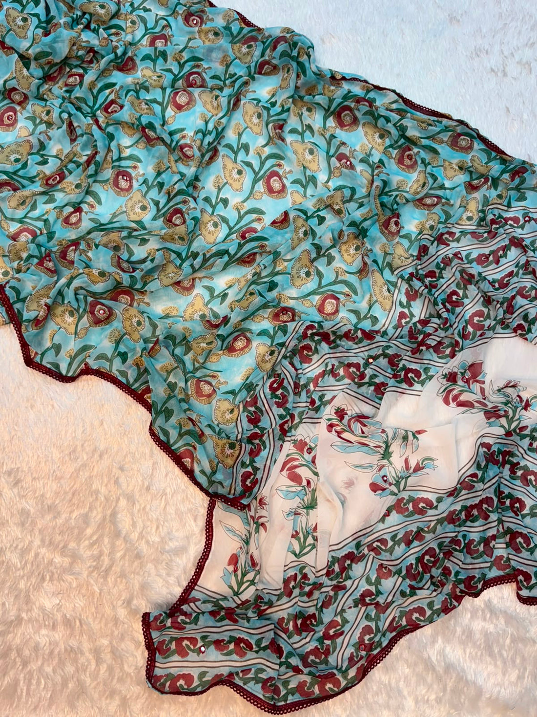 Soft floral 🌺 georgette saree ✨