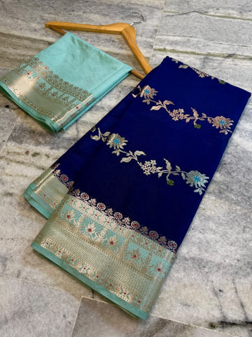 Lahariya design benaresi katan silk saree ✨