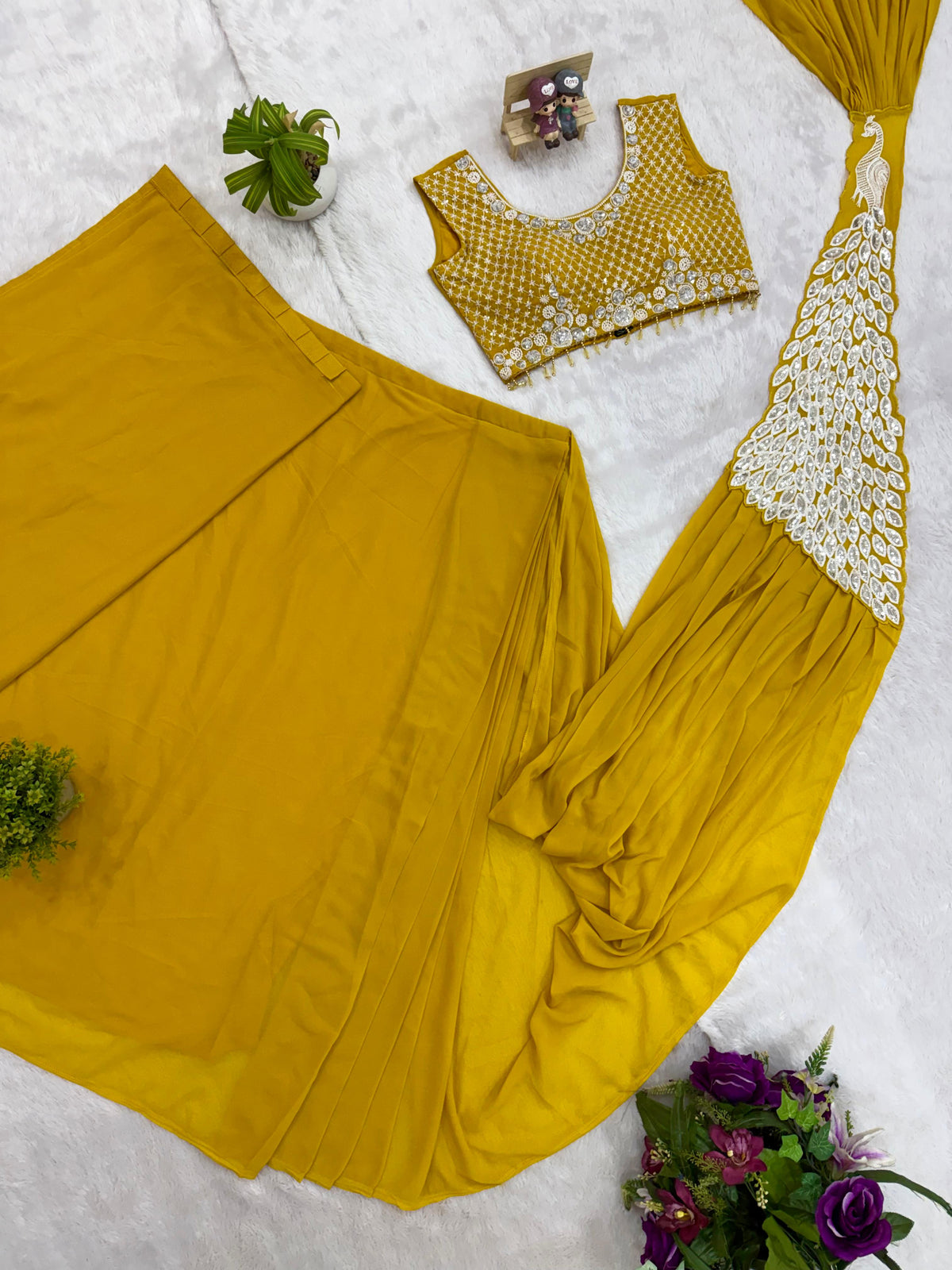 peacock design 1 min saree