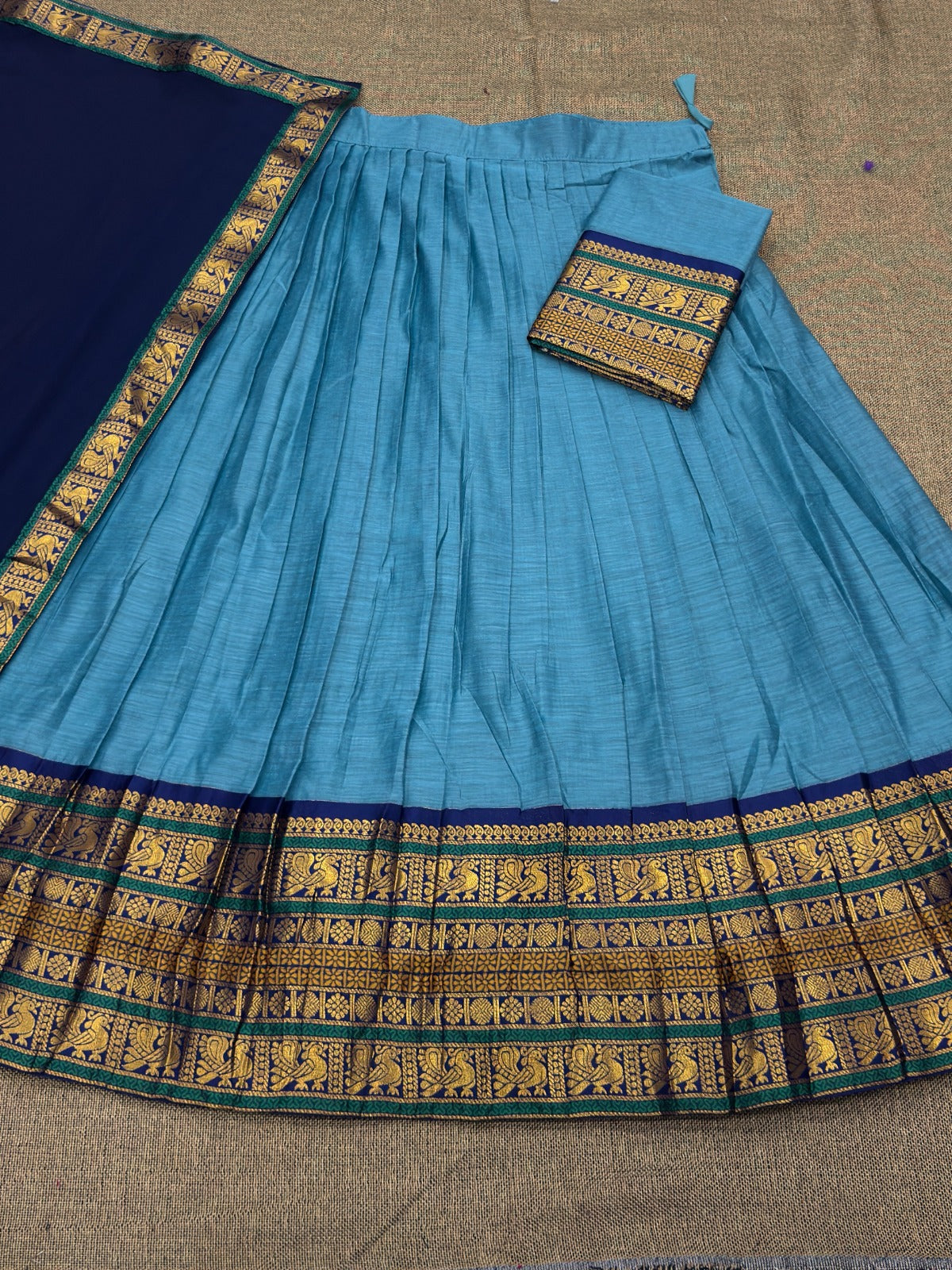 Vintage look kanjivaram silk lehengas