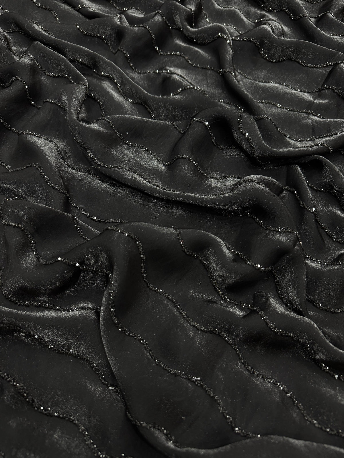 space silk handcrafted diamond work black saree