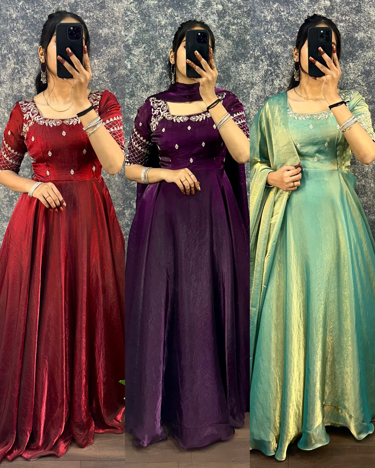 Sequence gown with duppata ✨