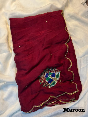Soft rangoli crushed silk saree