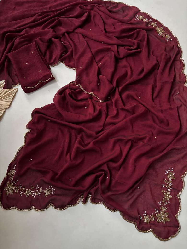 Premium rangoli crush silk designer saree ✨