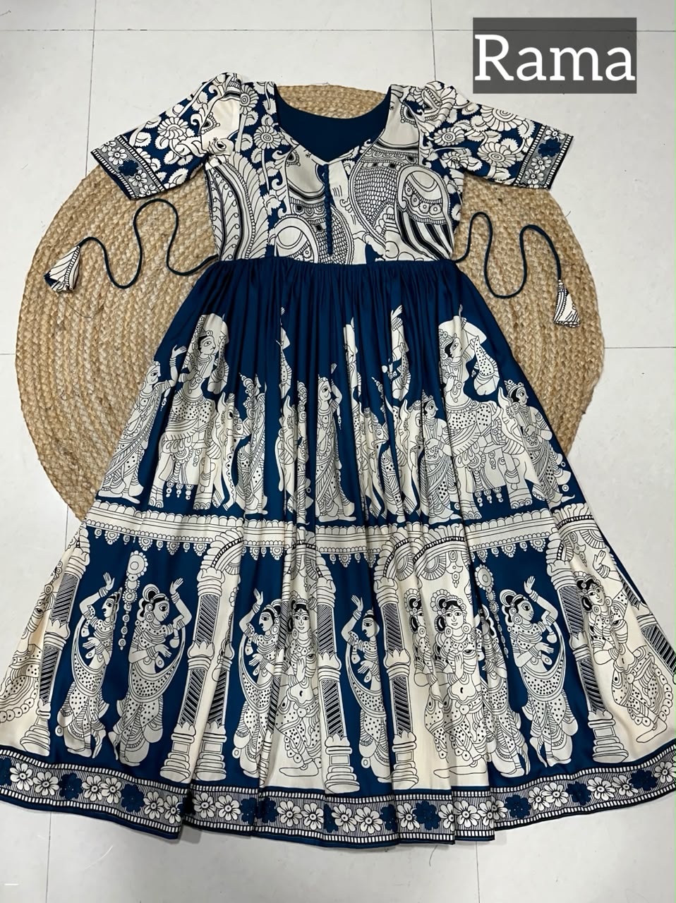 Maslin fabric kalamkari print frock