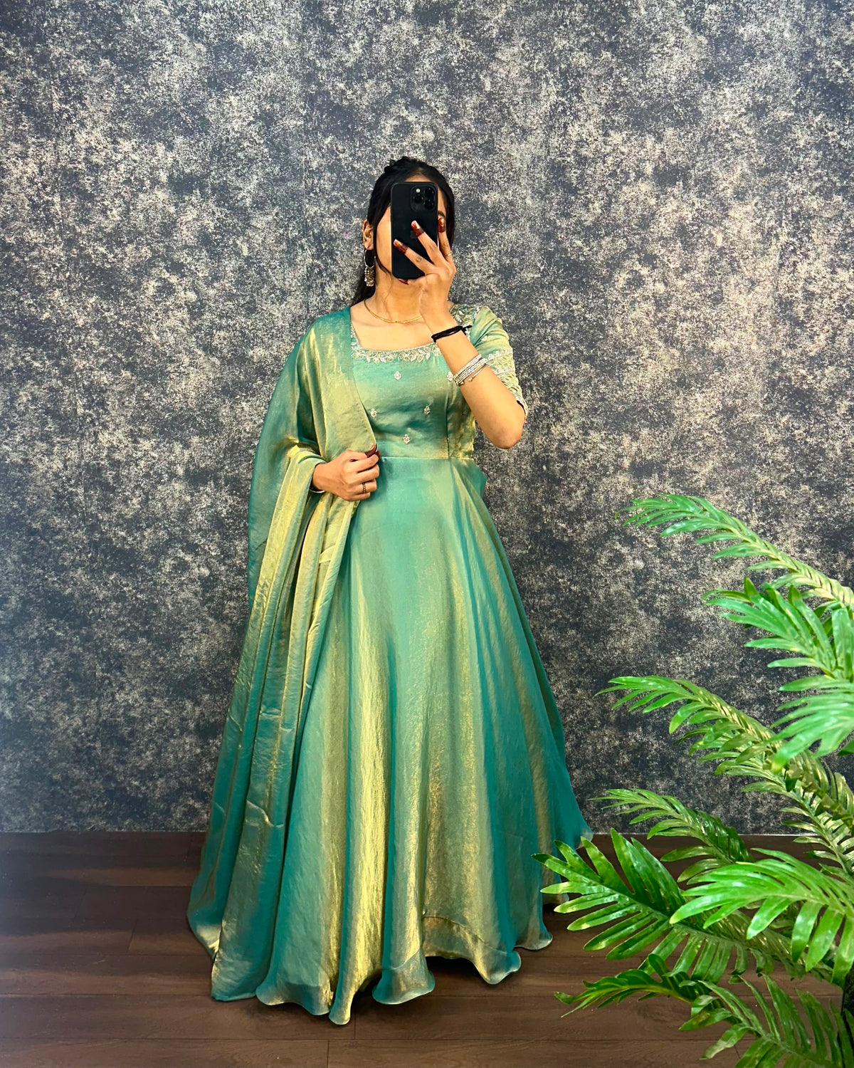 Sequence gown with duppata ✨