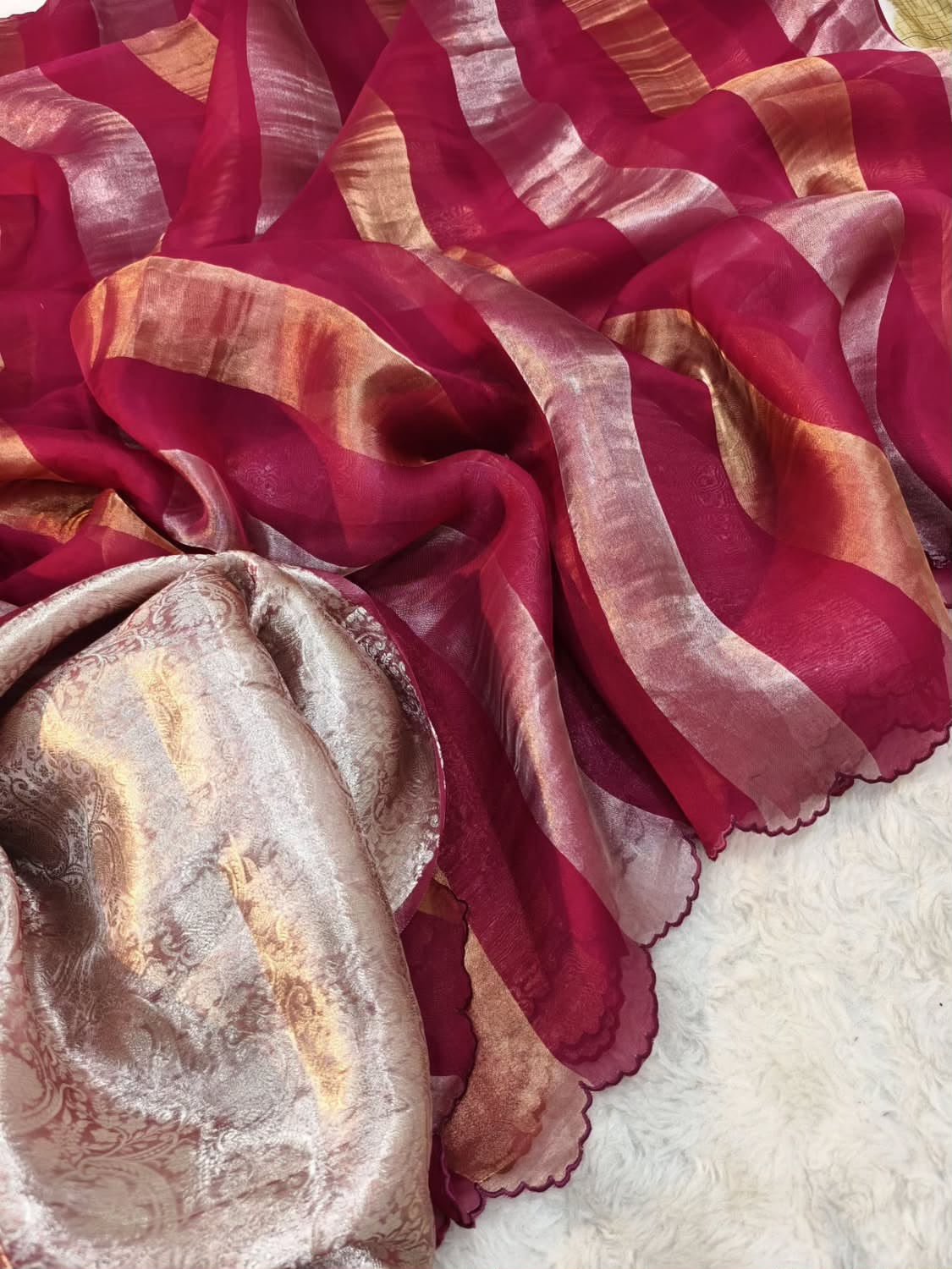 Georgette tissue silk saree