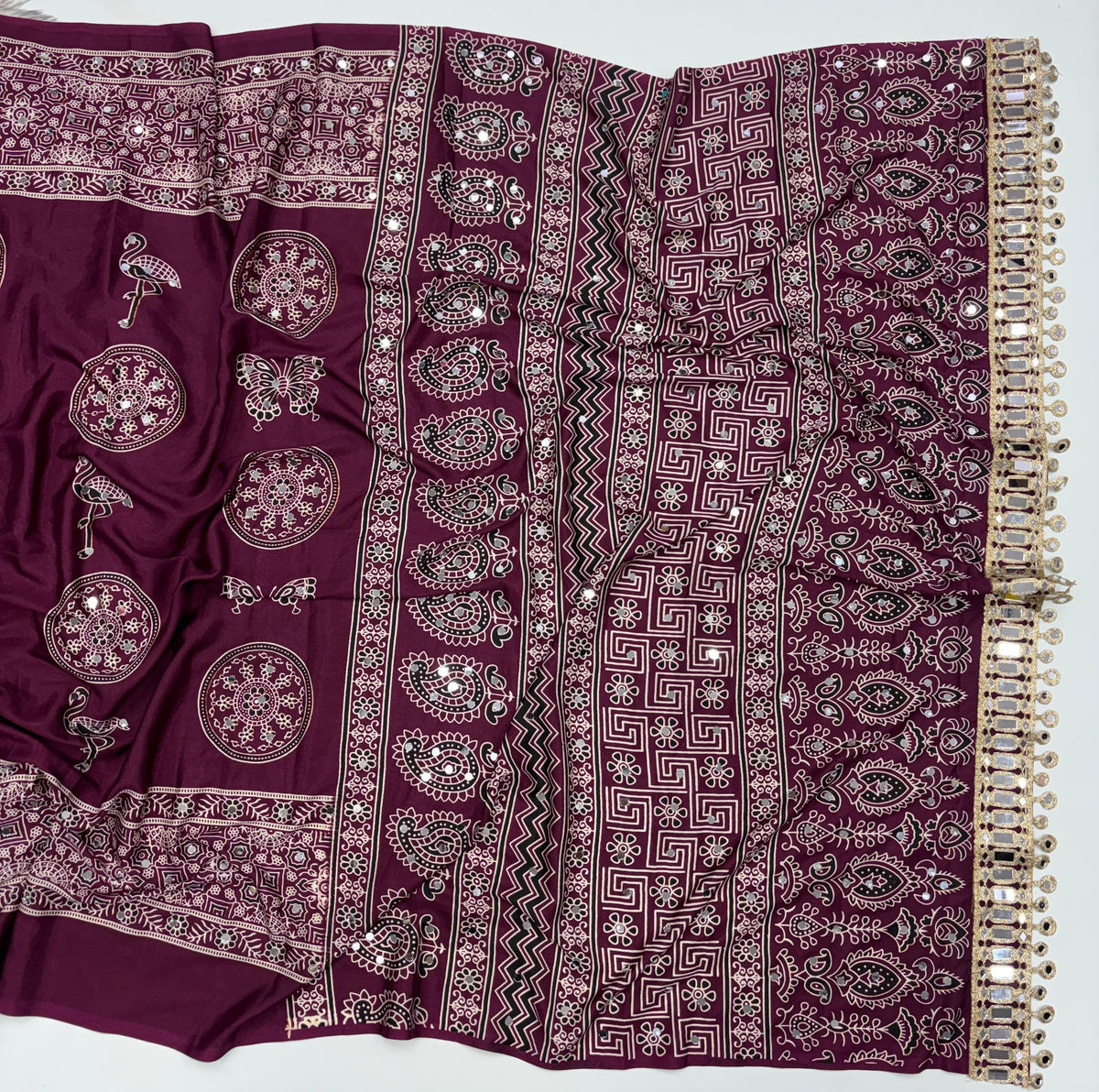 Azrak pattern swan 🦢 design saree ✨