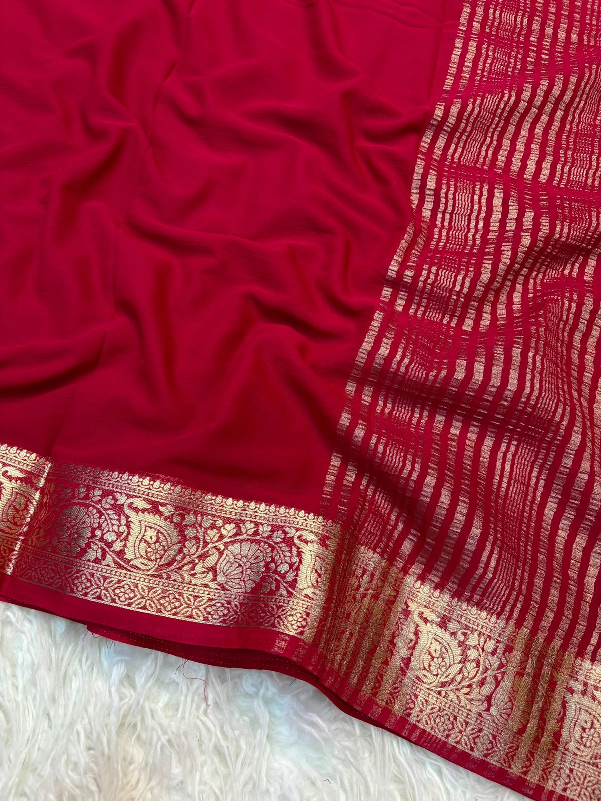 Viscose georgette crape saree✨