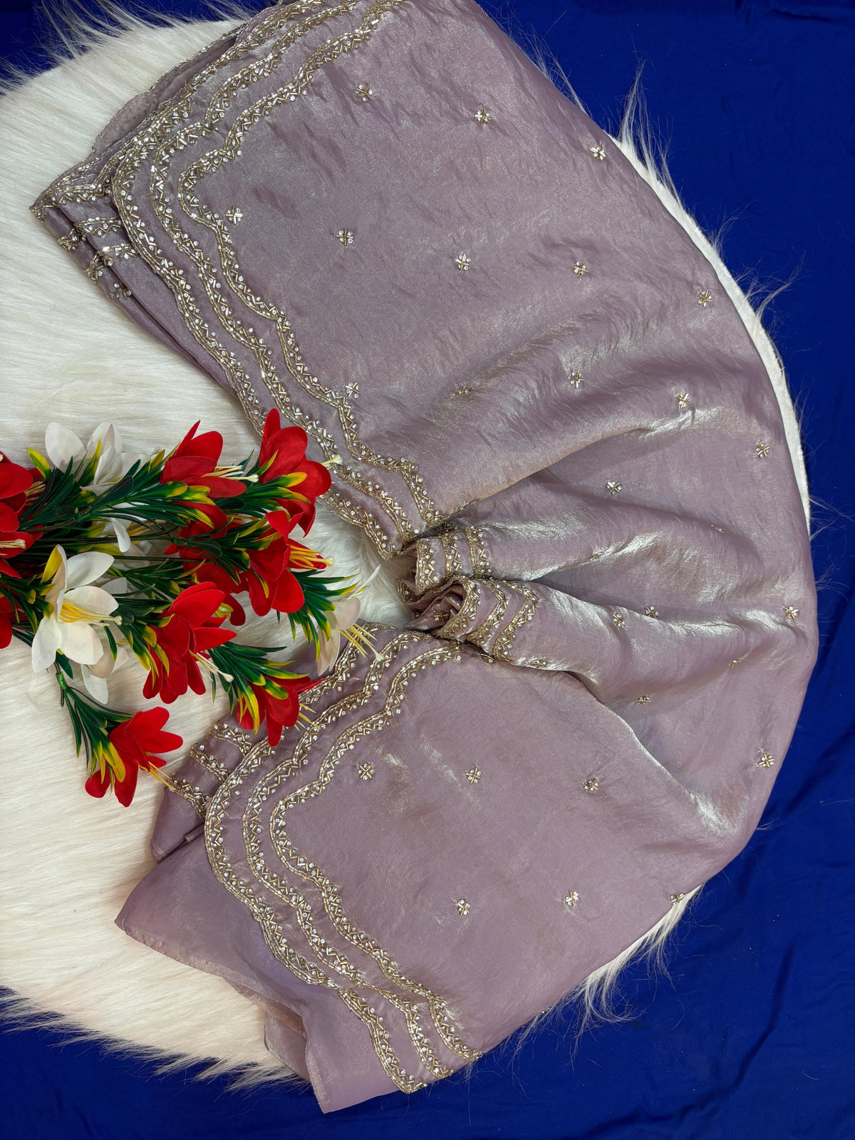 Rose 🌹 3 lines heavy designer saree ✨