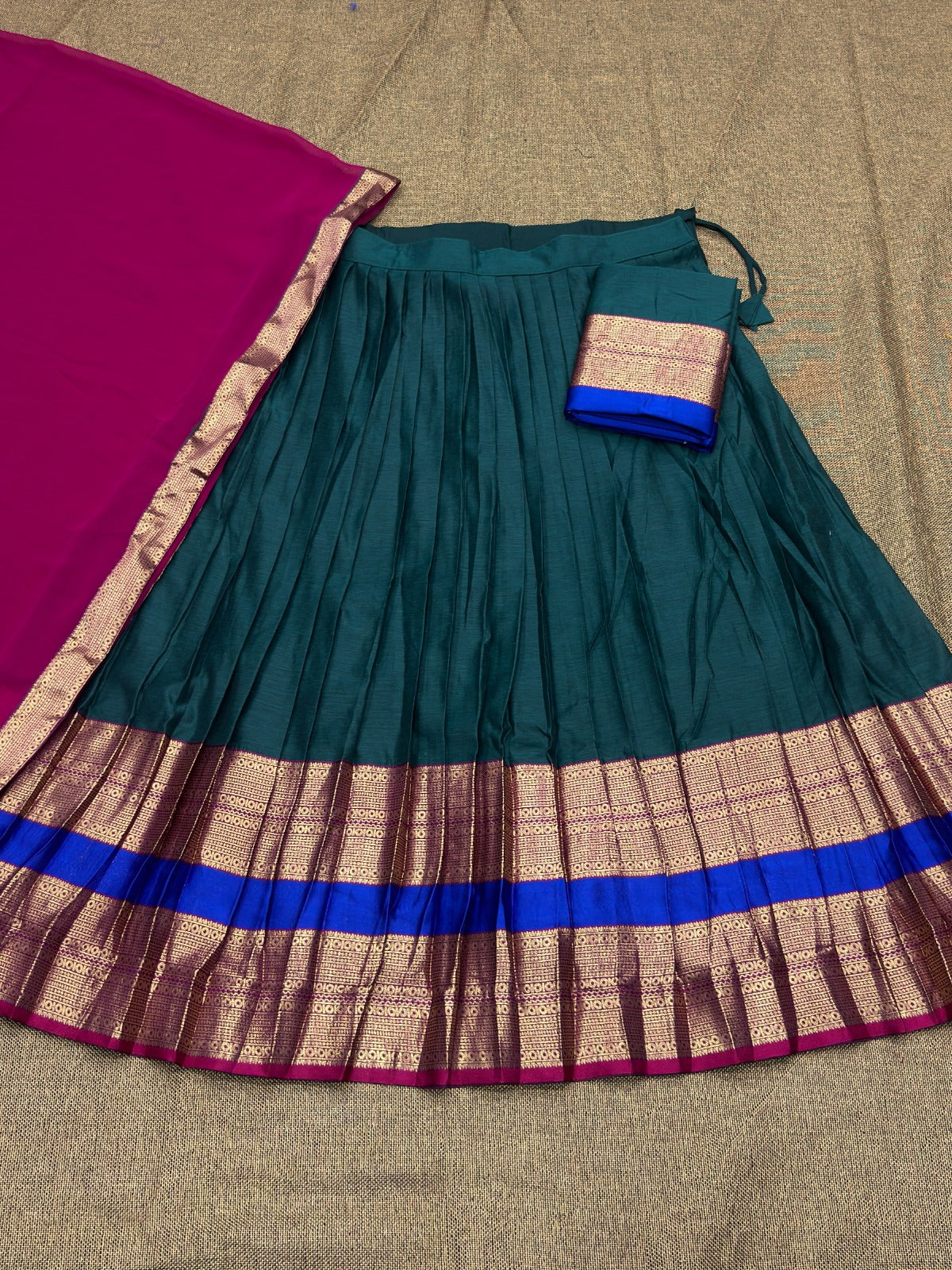 Vintage look kanjivaram silk lehengas