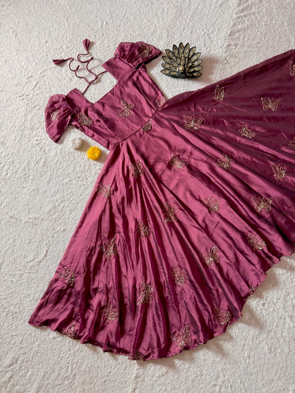 Butterfly rangoli silk frock ✨