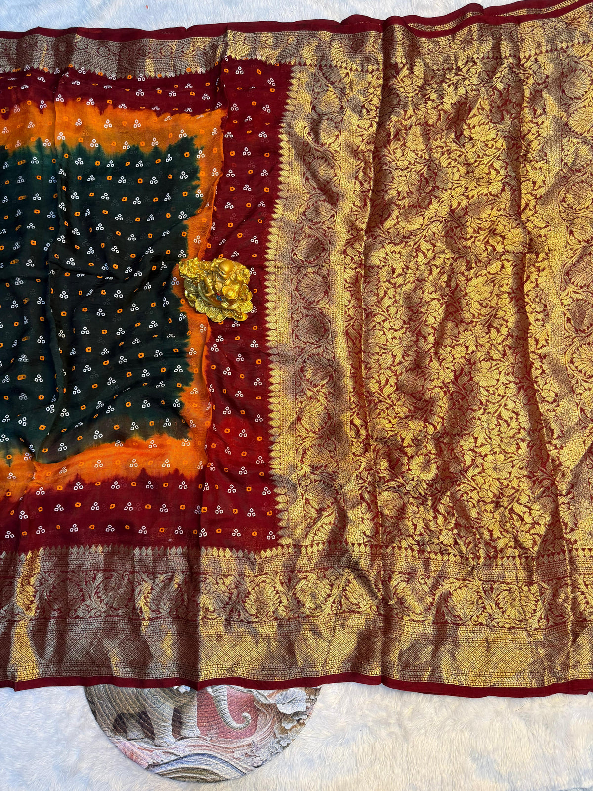 Kanjivaram bandhini silk saree