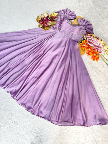 Soft rangoli lavender 🪻 frock ✨