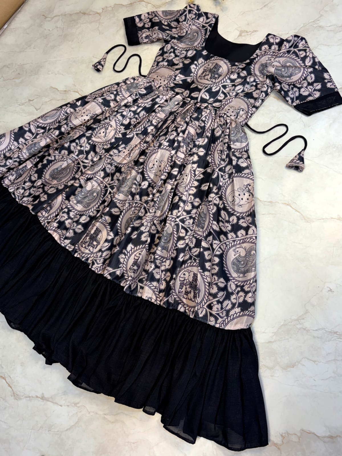 Kalamkari vichitra silk gown ✨
