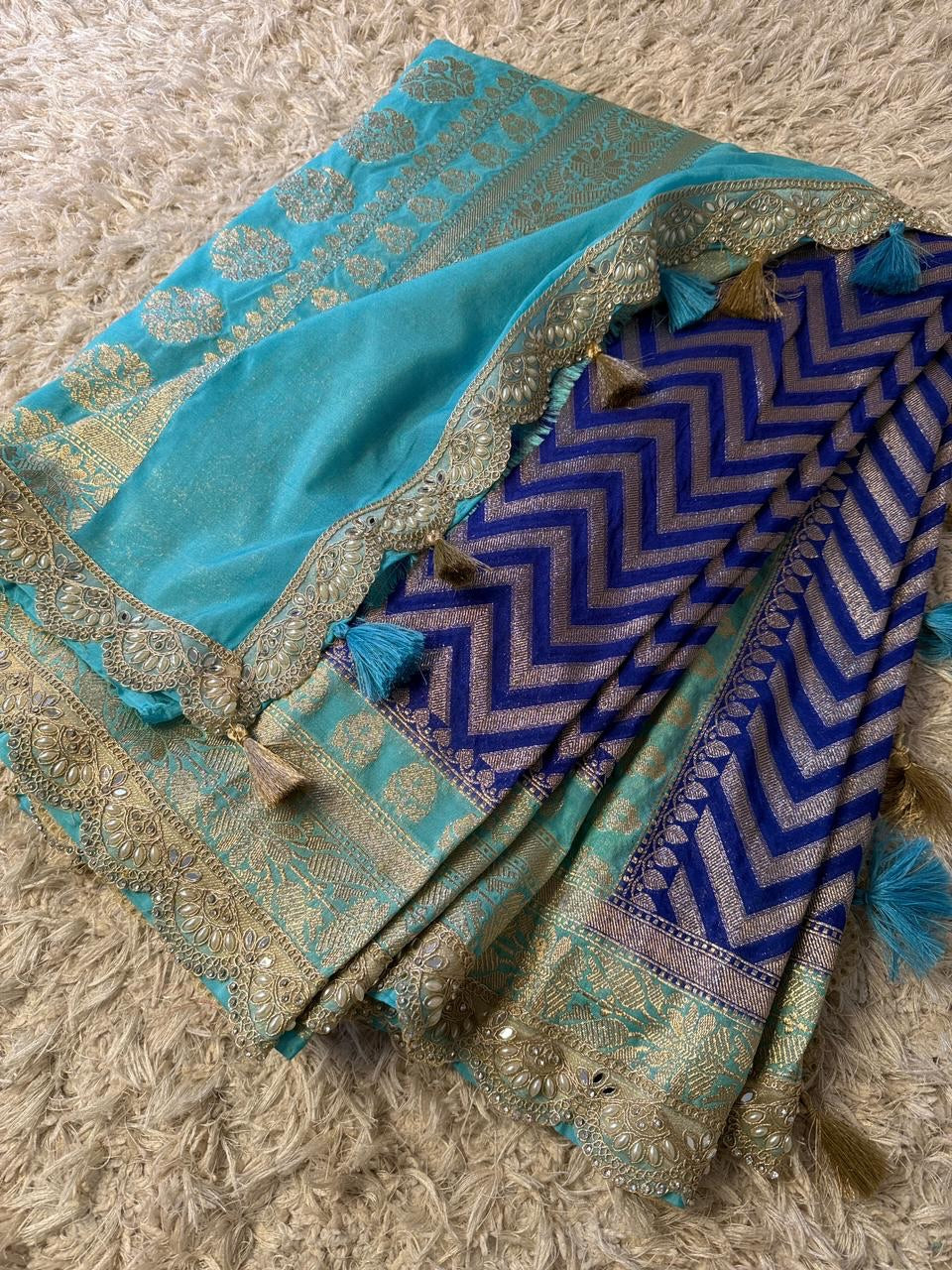 Benaresi khaddi georgette silk saree ✨
