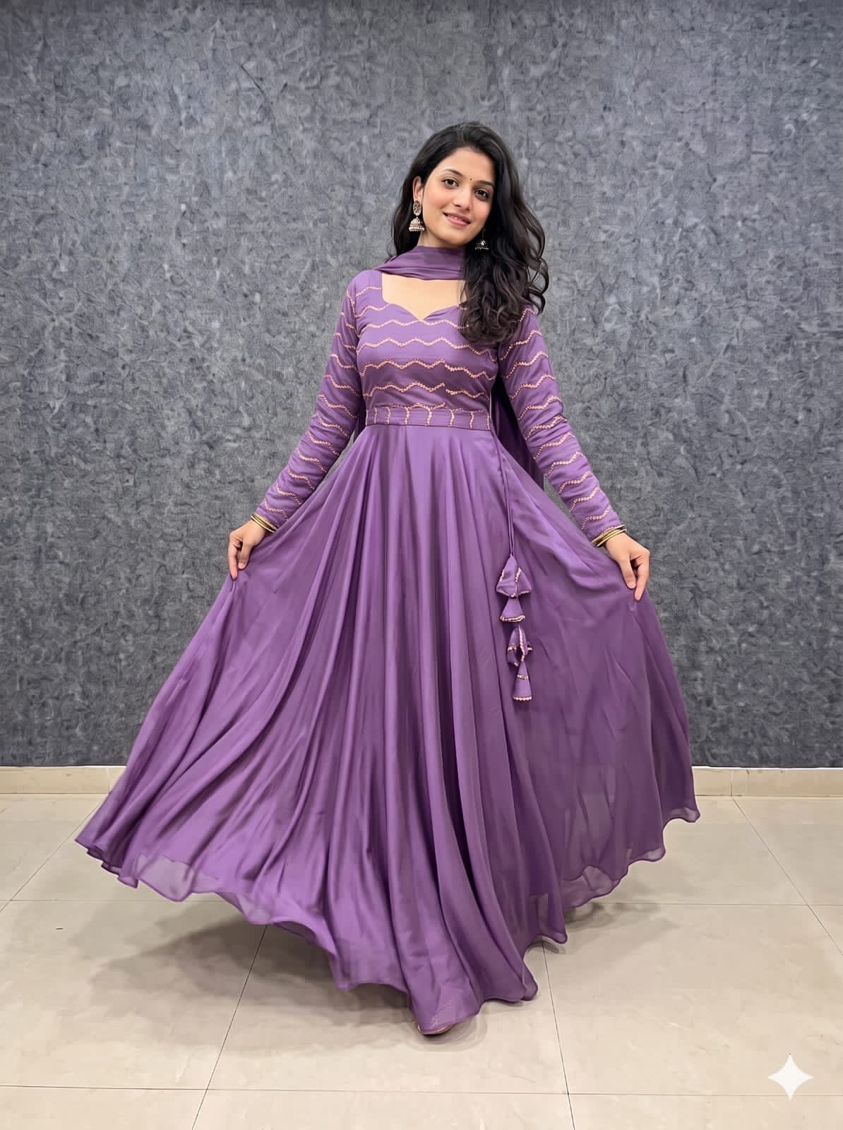 Rangoli silk gown with duppata ✨