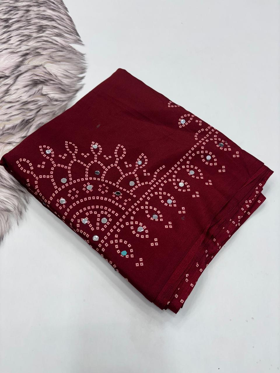Azrak sartin viscose silk saree ✨