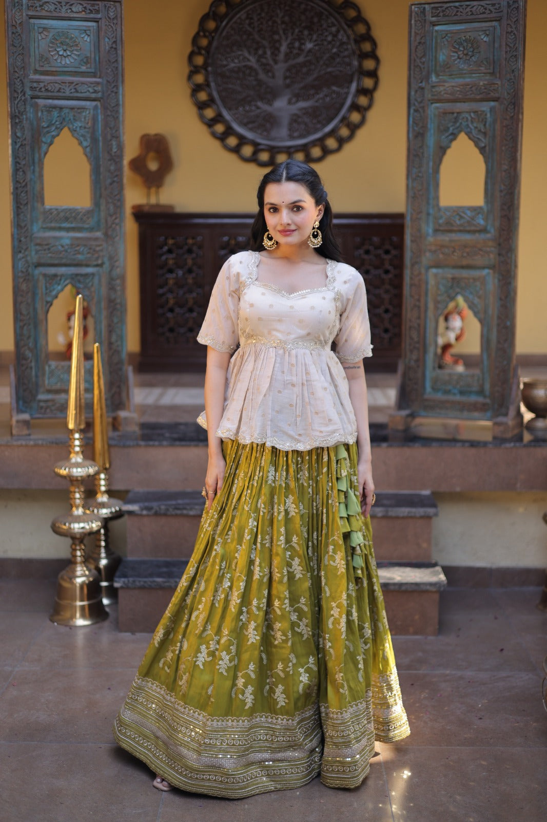 Designer viscose Jacquard lehenga choli