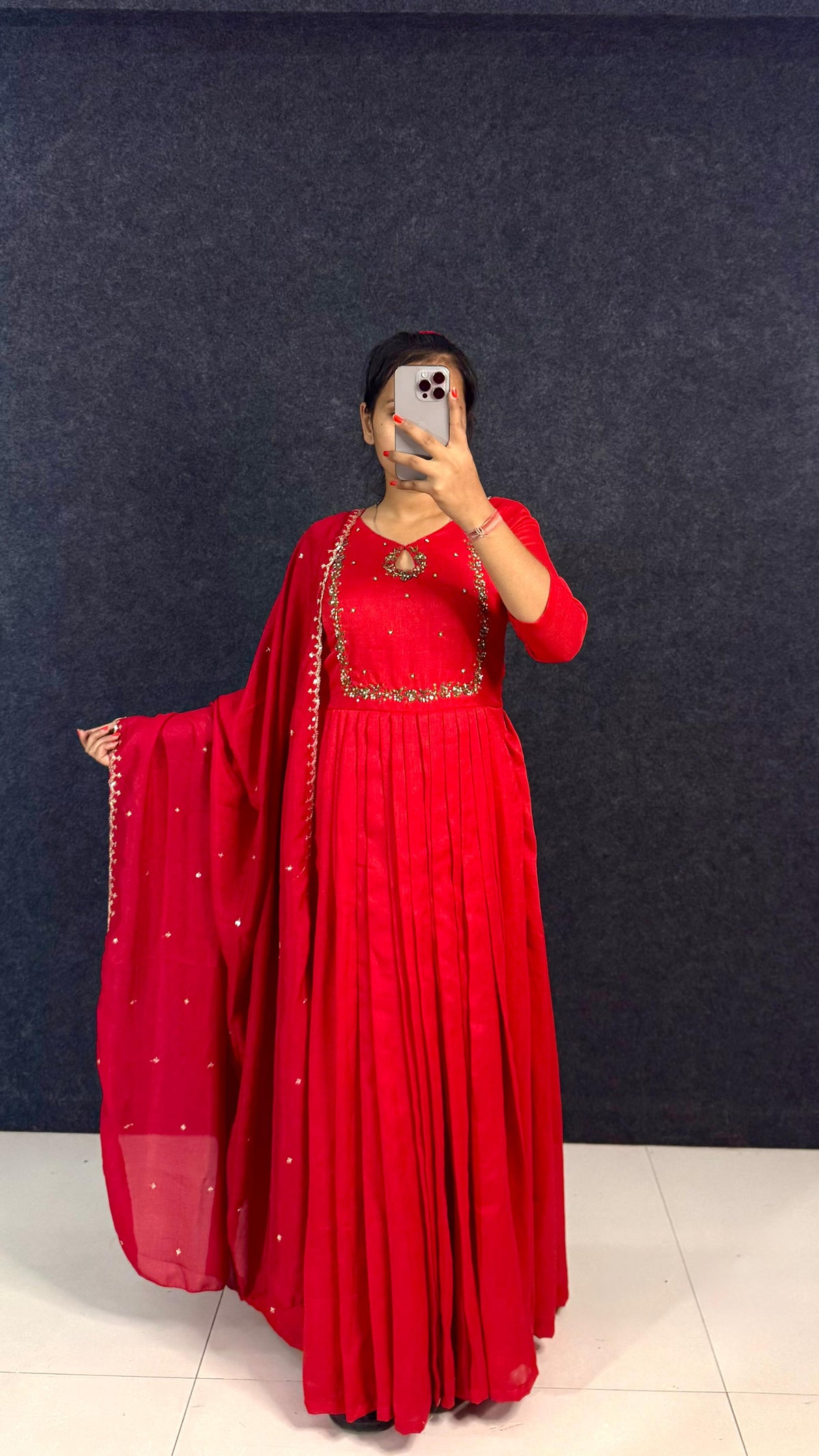 TARA Hand work Anarkali with Duppatta