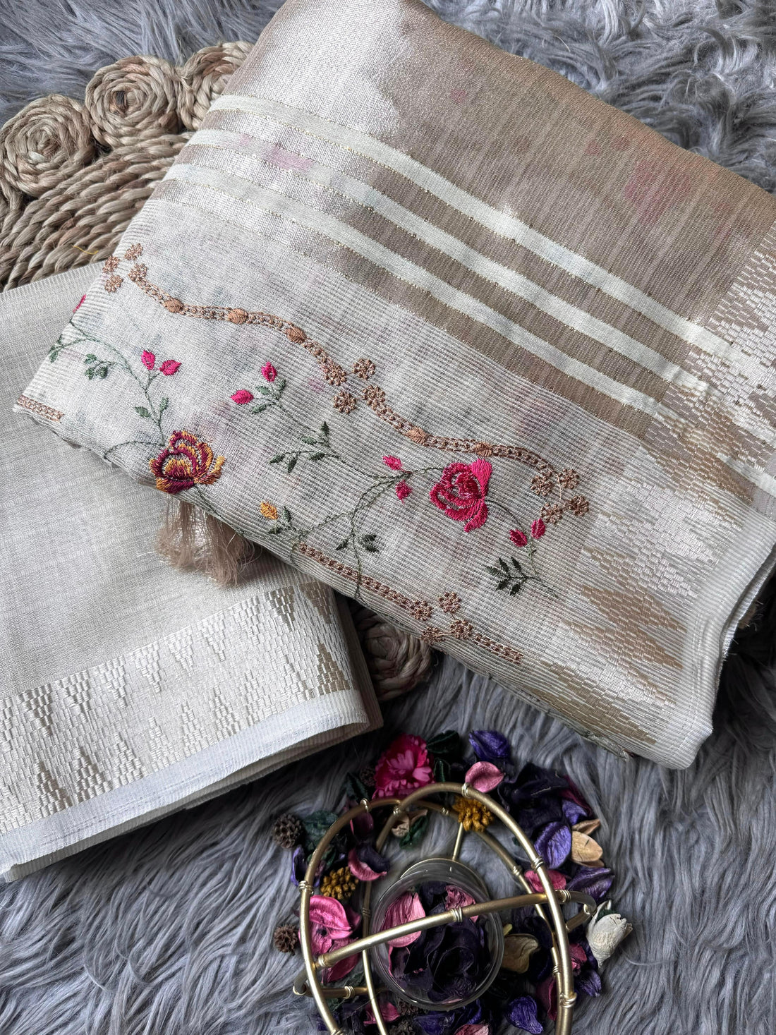 Soft benaresi tissue silk thread work saree ✨
