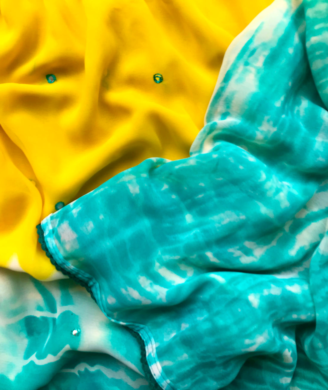 Beautiful shibori printed pure georgette saree