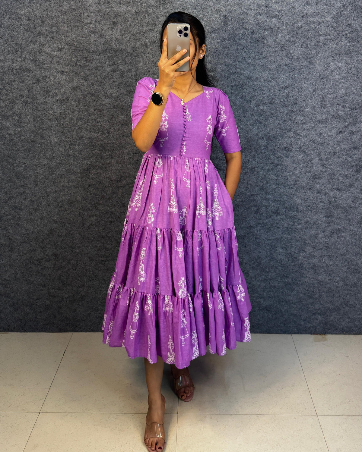 Warli printed doll maxi gowns