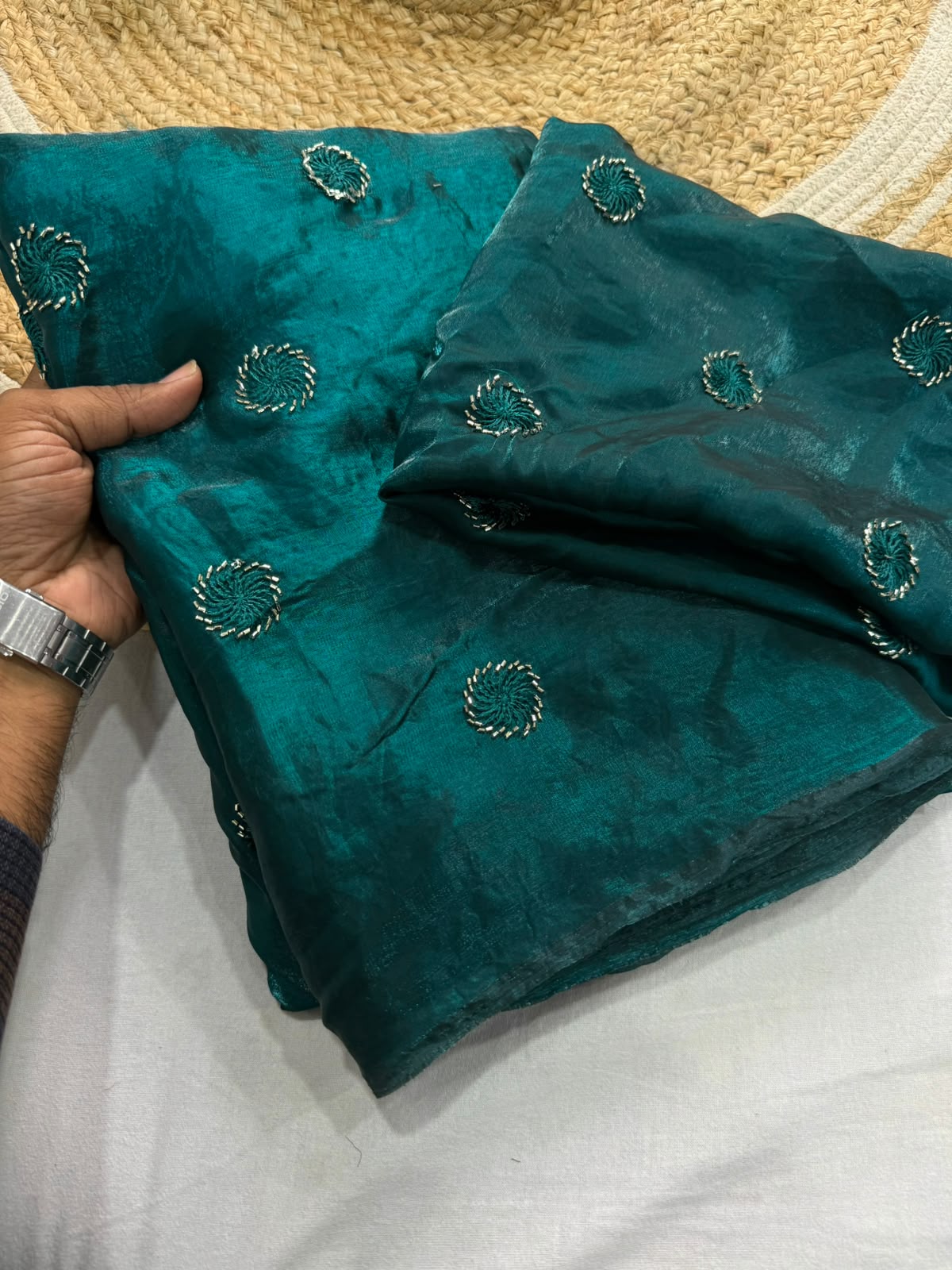 Space satin work saree ✨