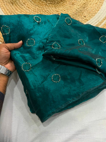 Space satin work saree ✨