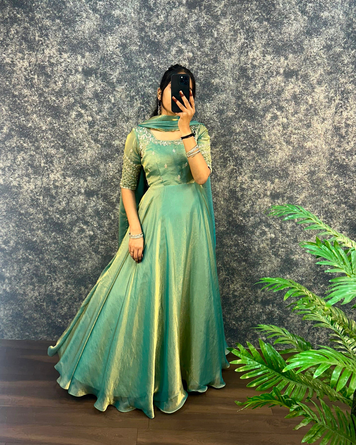 Sequence gown with duppata ✨