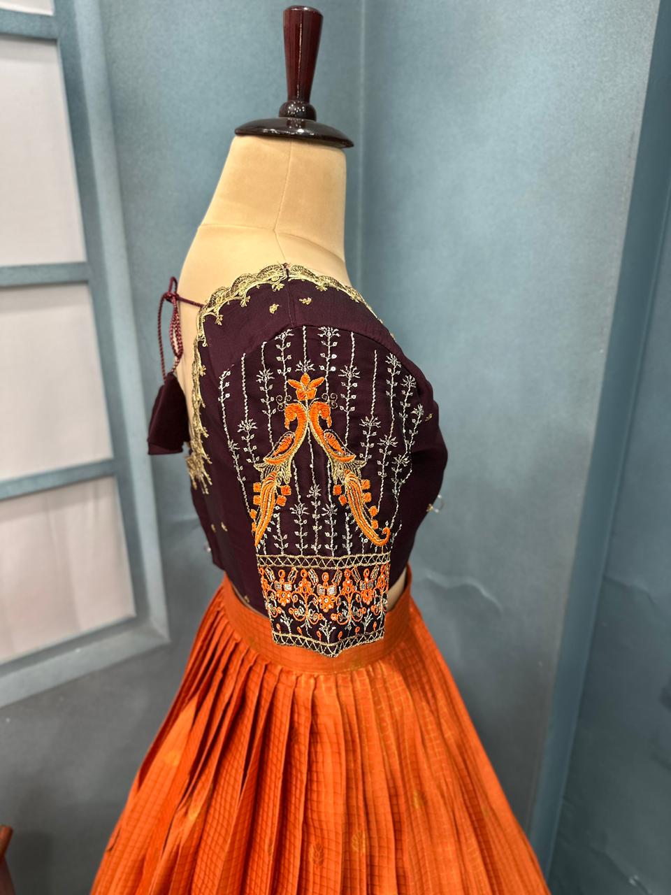 Pure kanjivaram silk lehenga