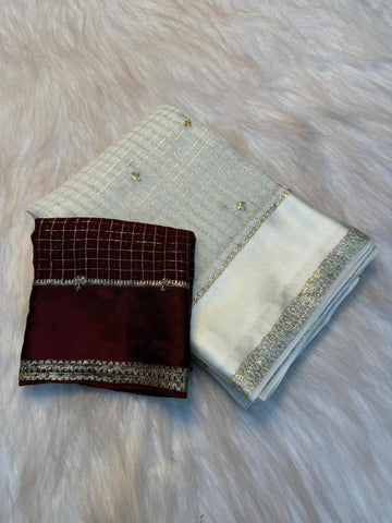 Viscose georgette sequence buties saree