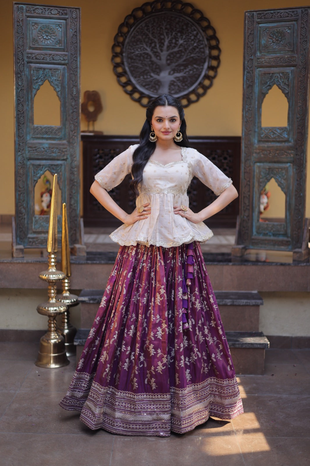 Designer viscose Jacquard lehenga choli
