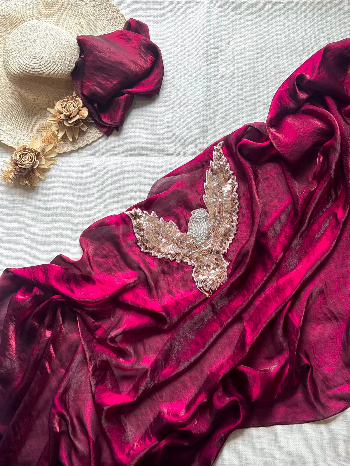 Eagle 🦅 patch hand work saree ✨