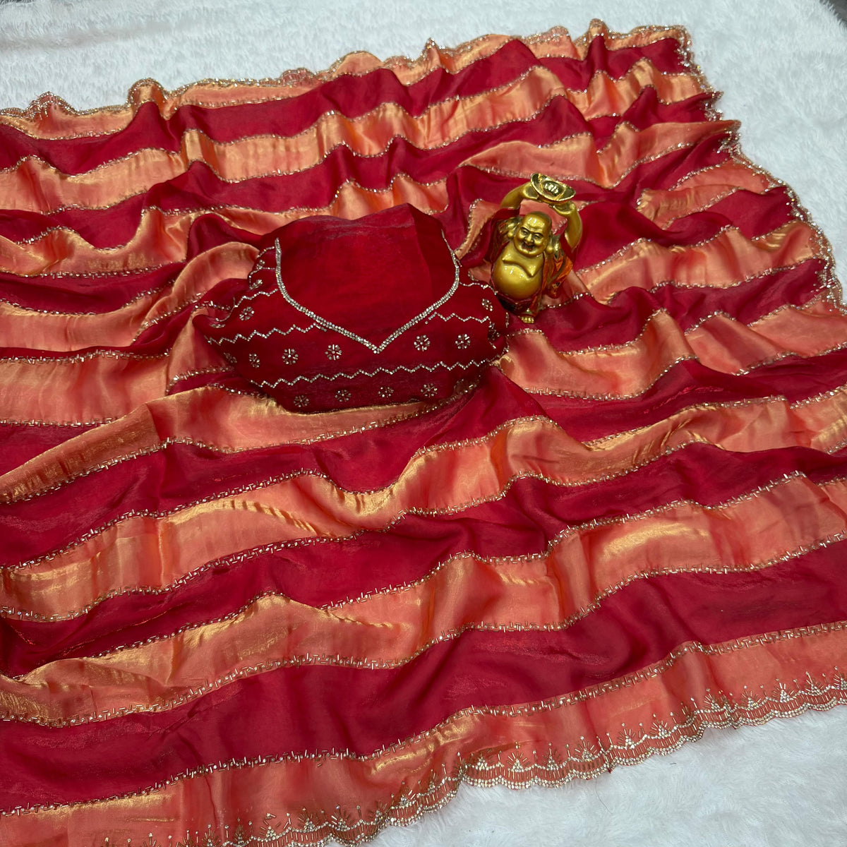 Designer space silk jarkhana stone work saree ✨