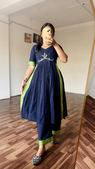 Mangalagiri handloom designer kurta-pant set