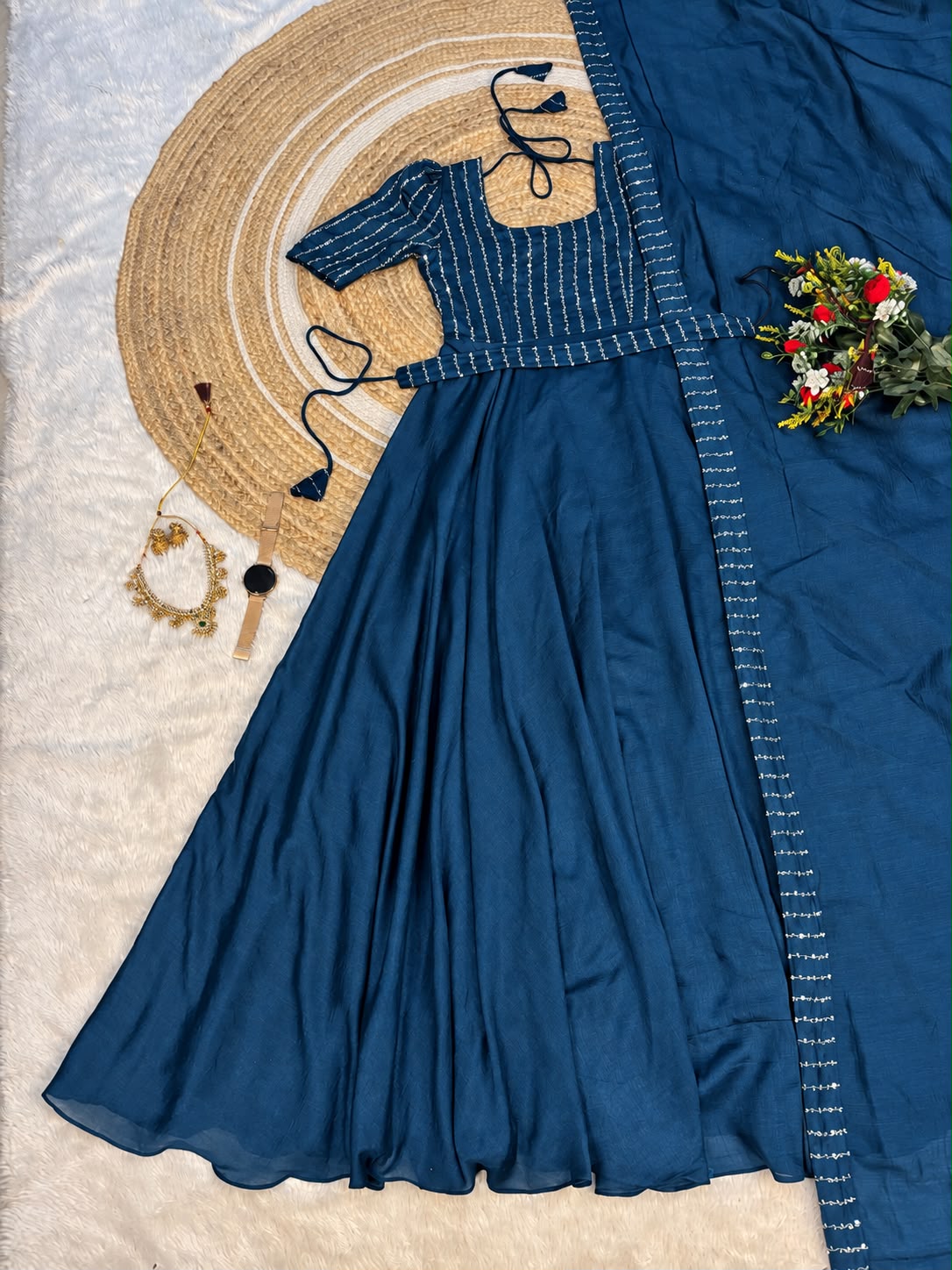 Blooming vichitra silk 3 in one outfit ✨