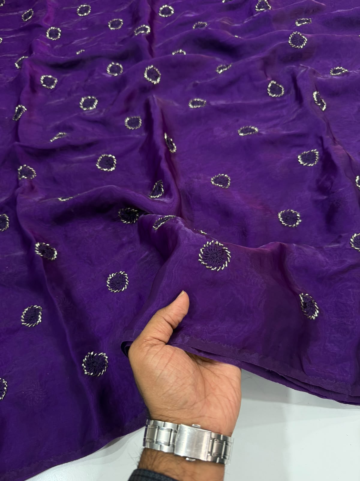 Space satin work saree ✨