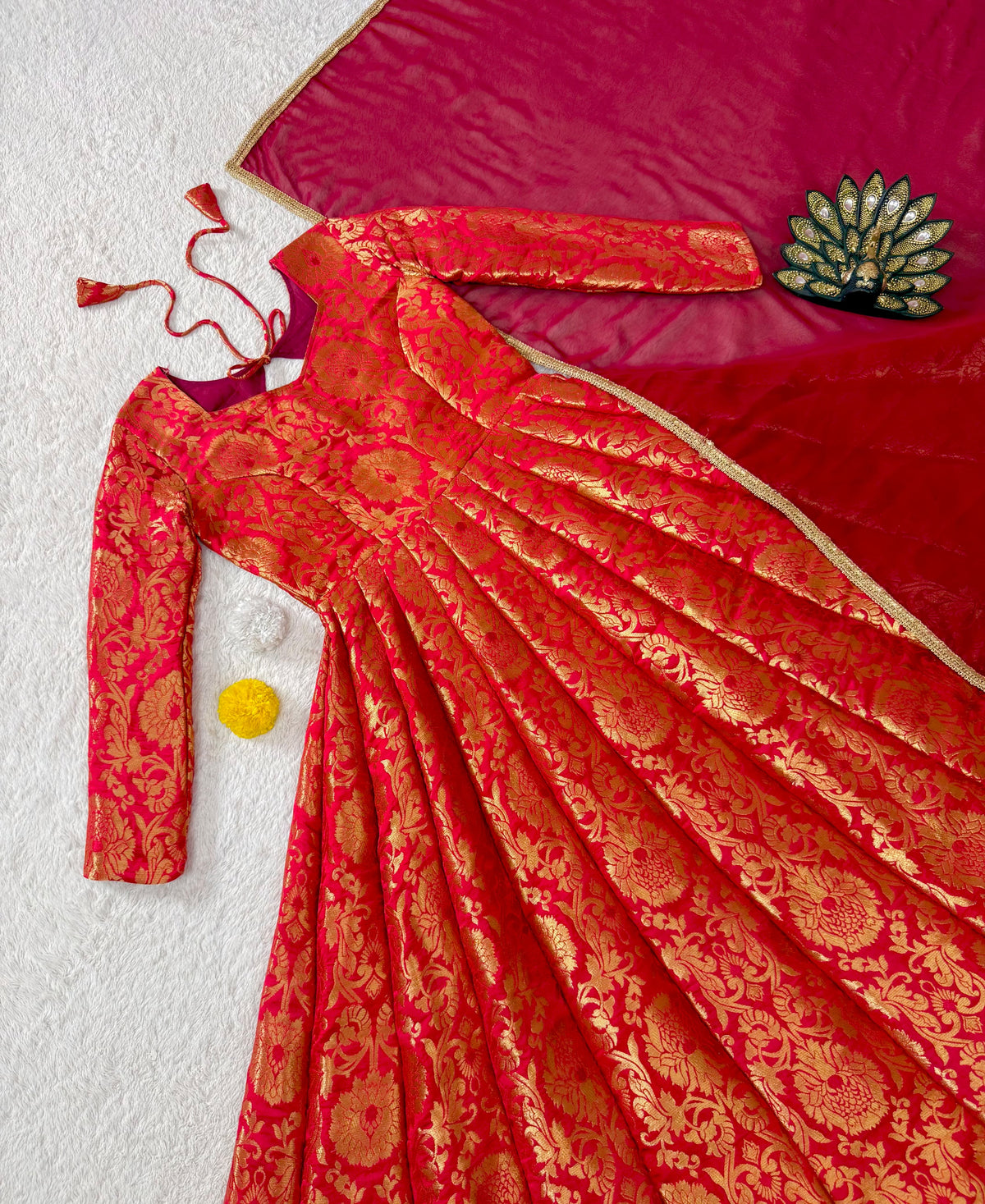 Brocade Festive Gown with Duppatta ✨