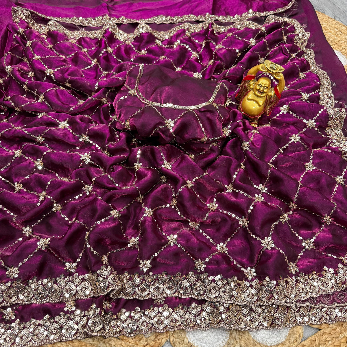 Grand party wear beeds work saree ✨