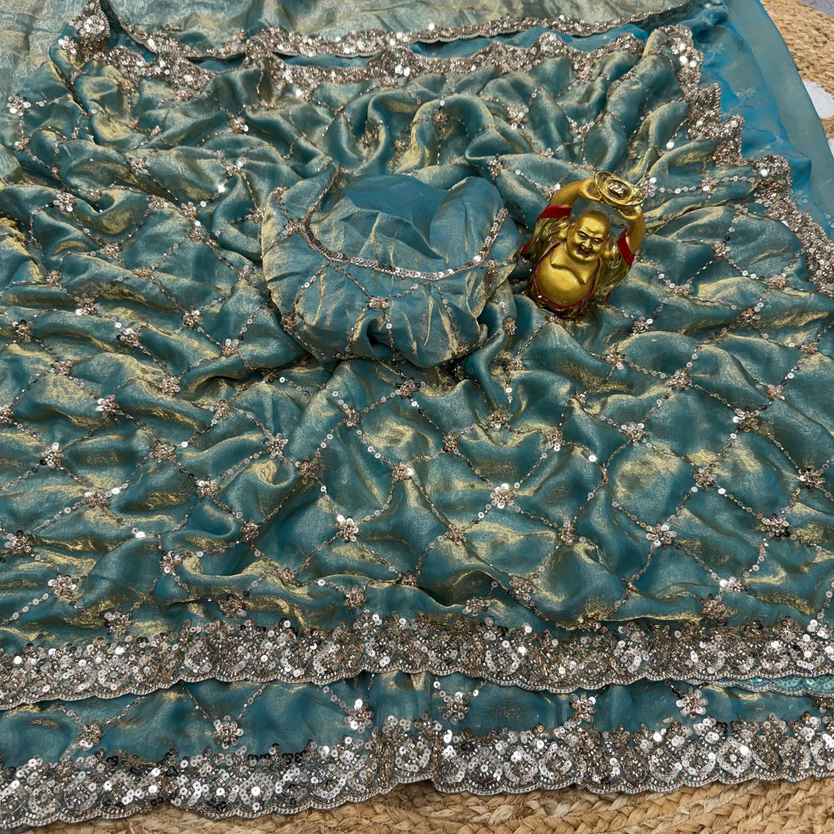 Grand party wear beeds work saree ✨